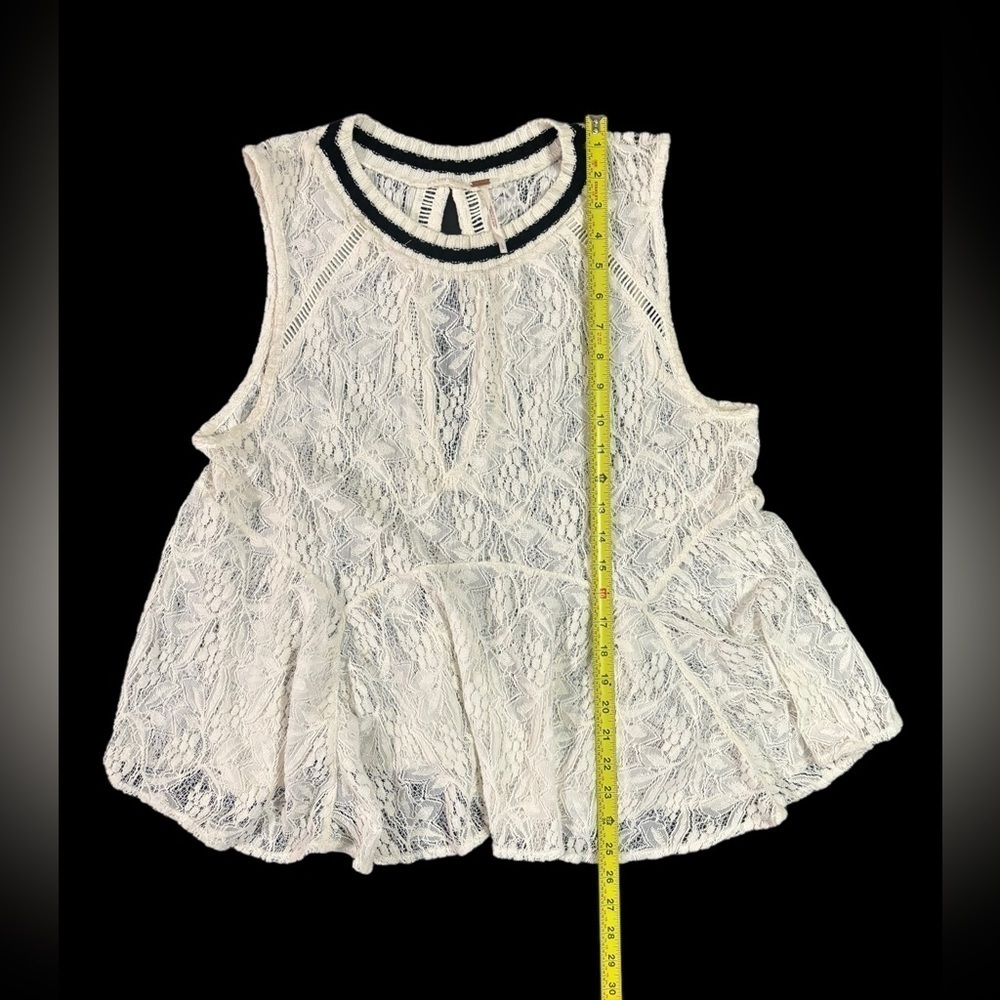 FREE PEOPLE Maisie Stretch Ivory Lace All Star
Fit & Flare Top Large - Picture 5 of 10